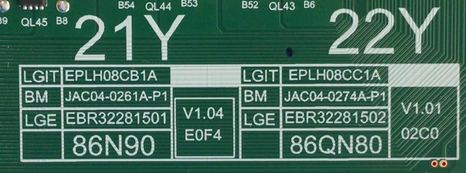LED DRIVER PARA TV LG NANOCELL / NUMERO DE PARTE EBR32281502 / EPLH08CC1A / JAC04-0274A-P1 / 3PCR02846C / 86QN80 / PANEL NC860DQD-AALH1 / MODELO 86QNED80UQA / 86QNED80UQA.BUSYLKR - Imagen 3
